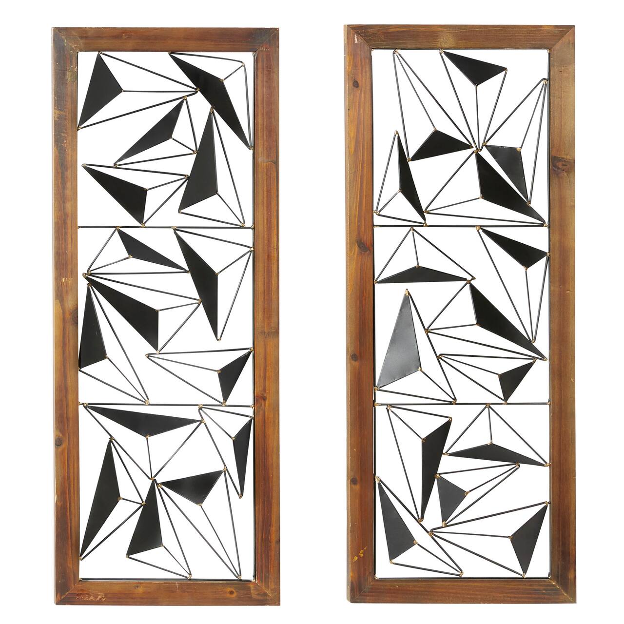 Black & White Geometric Metal Wall Art Set, 2ct.